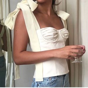 Orseund Iris Velvet Straps Cotton Canvas Bustier Top